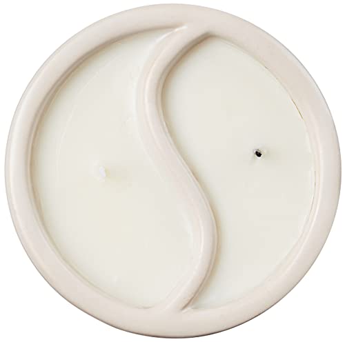 Paddywax Candles YY1004Z Yin & Yang Collection Scented Candle, 11-Ounce, White - Black Salt | Teakwood