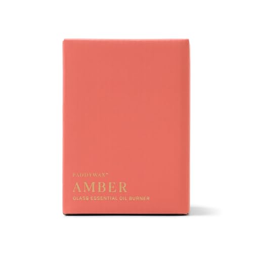 Amber Glass Oil Burner Packaged in Terracotta Folding Box w/FOIL