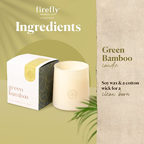 Flourish 6.5 OZ. Ivory Tapered Glass + Gold Firefly Logo in Box Packaging - Green Bamboo