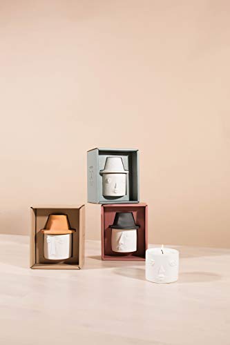 Paddywax Small Scented Candle Persona Collection Artisan Candle with Match Holder Hat Set, 4-Ounce, Amber Smoke