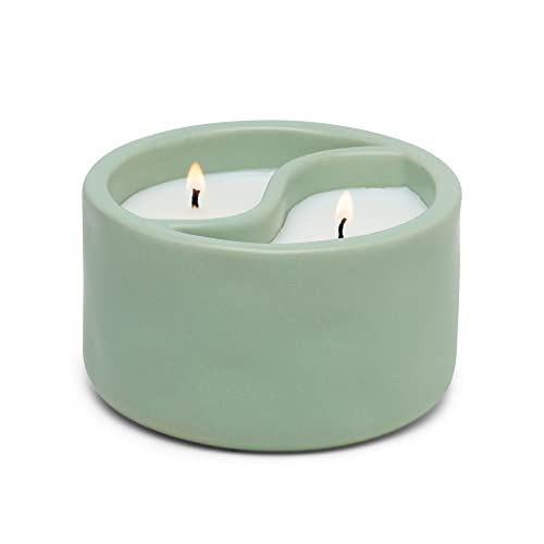 Paddywax Yin & Yang Artisan Hand-Poured Scented Candle, 11-Ounce, Sage Green - Green Tea | Aloe