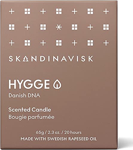 Skandinavisk Hygge 'Cosiness' Mini Scented Candle. Fragrance Notes: Black Tea and Mint Leaves, Dried Apples and Baked Cinnamon. 2.3 oz.