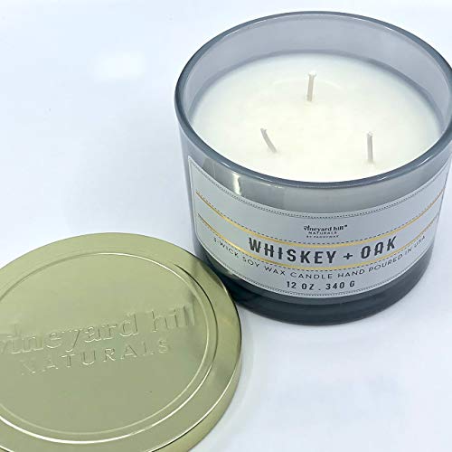 Paddywax Whiskey Oak Scented Candle Three Wicks