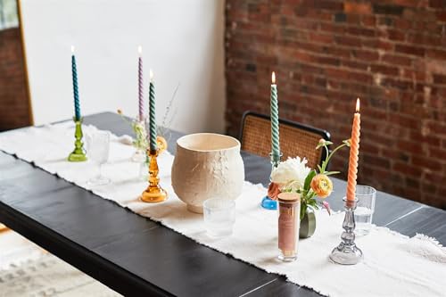 Paddywax Taper Candles Colorful Twisted Tapers Cypress + Fir Scented Dinner Candle Set, 10-Inch, Evergreen, 2-Count